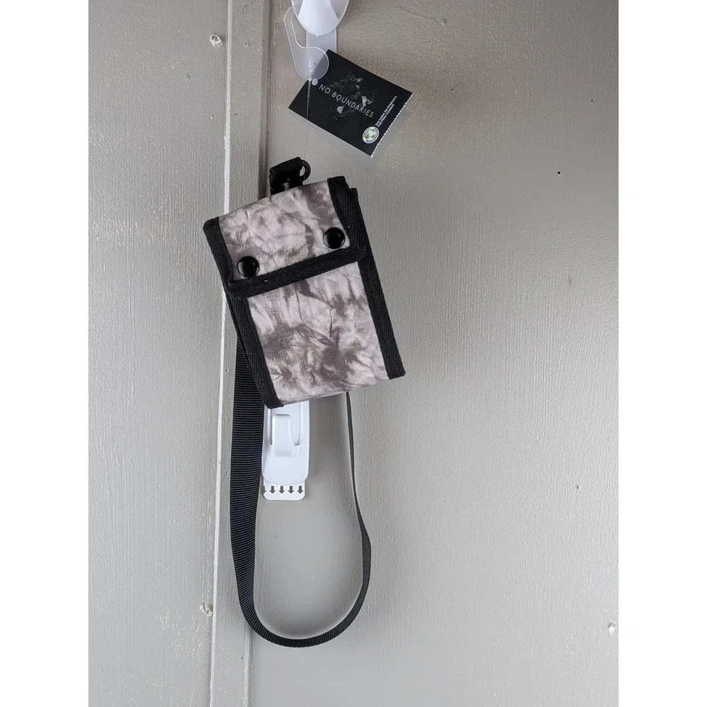 No Boundaries Grey Tie Dye Neck Wallet Lanyard Card Holder Travel Pouch NWT
